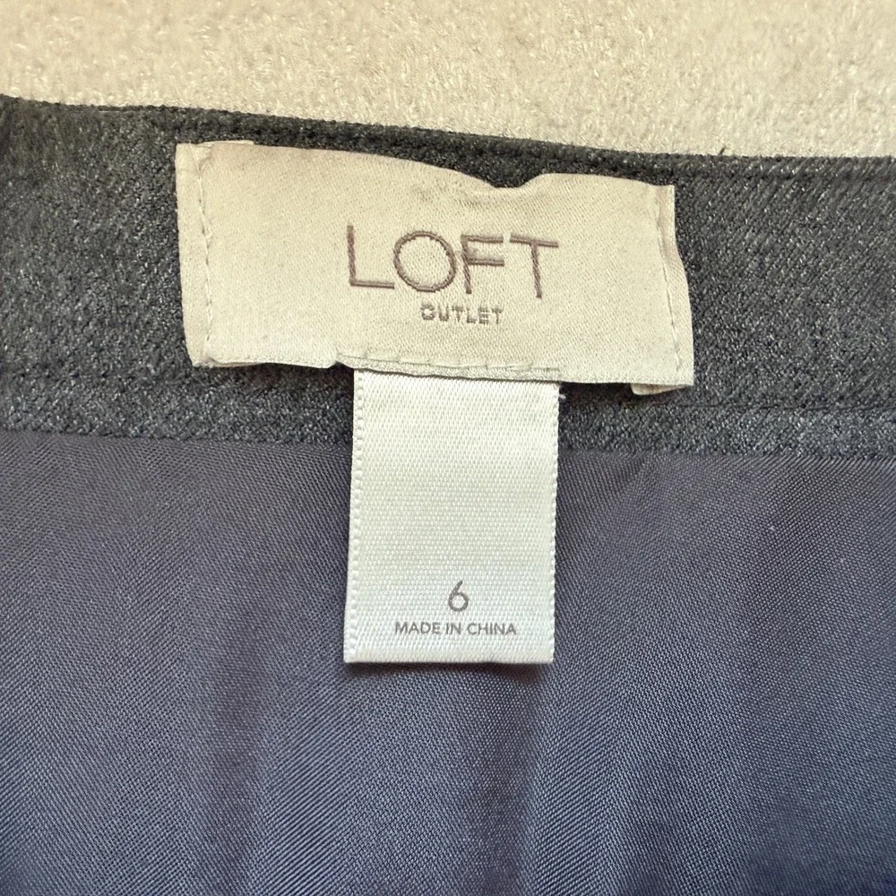 Loft Outlet Accordion Knife Pleated Mini Skirt Women 6 Charcoal Gray Schoolgirl